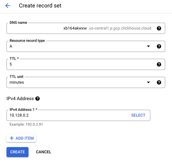 Creating a DNS Record for PSC