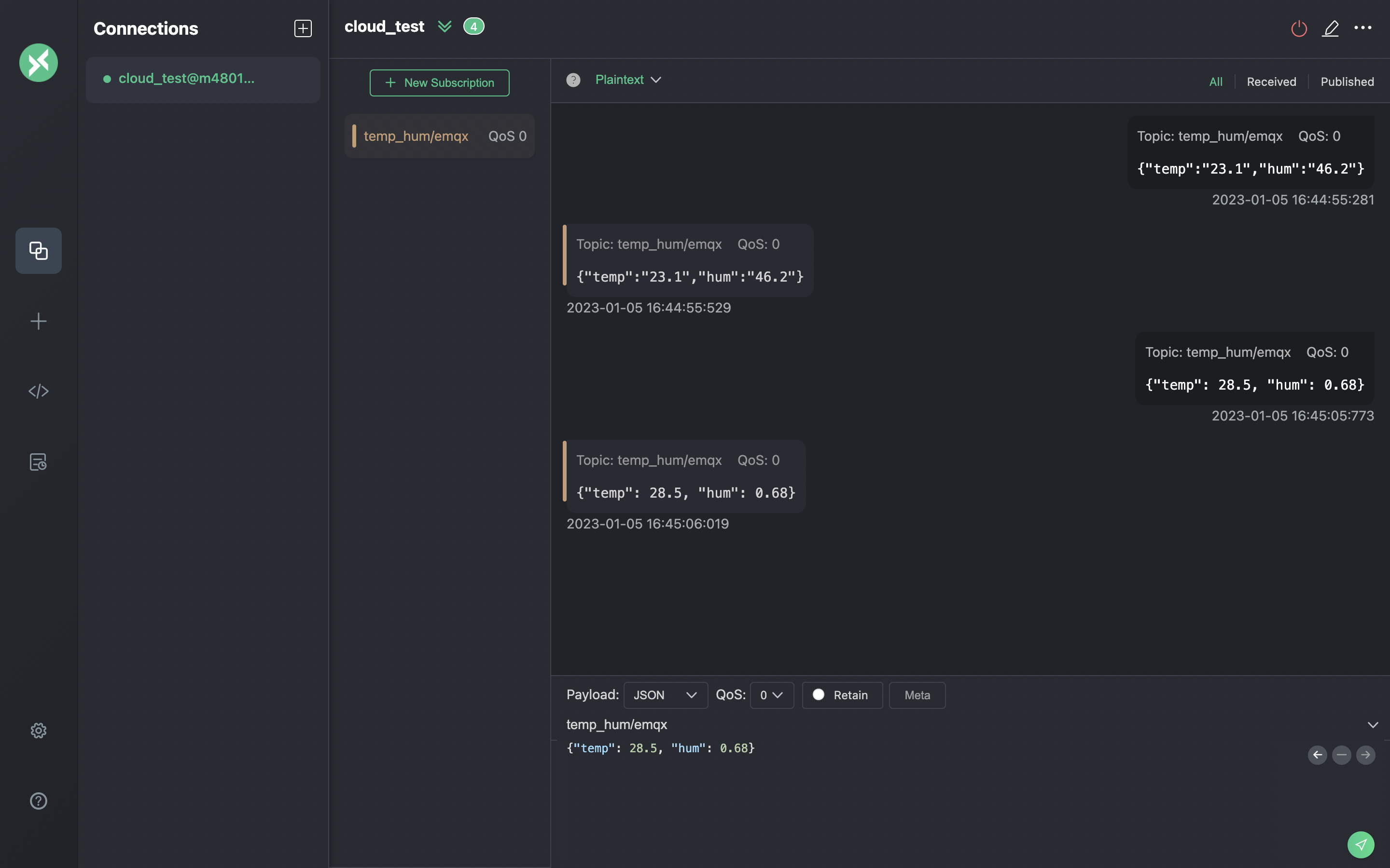 MQTTX Publish MQTT Messages